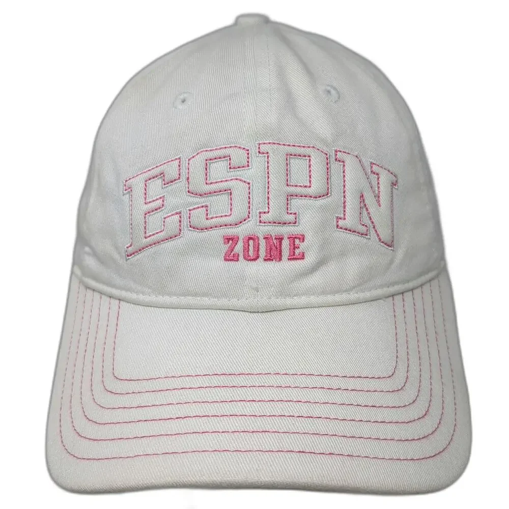 ESPN Baseball Cap White Pink One Size Chicago ESPN Zone Slideback Cotton Hat
